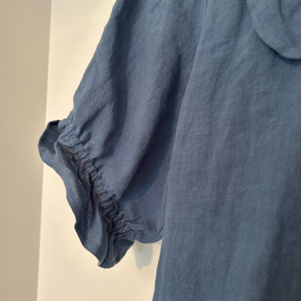 Blue Ruffle Scoop-Neck Mini Dress - Picture 8 of 8